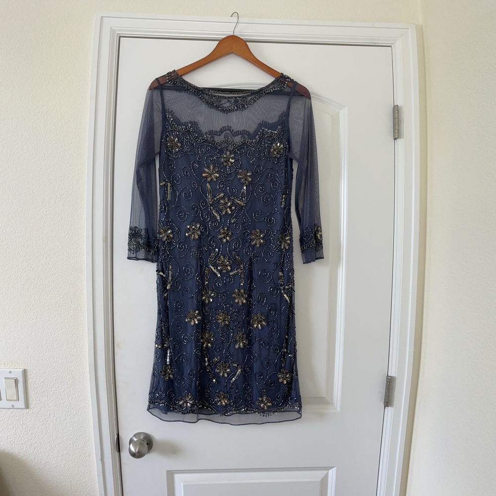 Slate blue formal dress